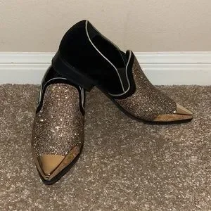 Gold-Tip Black Elegant Rhinestone Dress Shoe - Never Worn Portabella New York | Shoes | Goldtip Black Elegant  main image 2